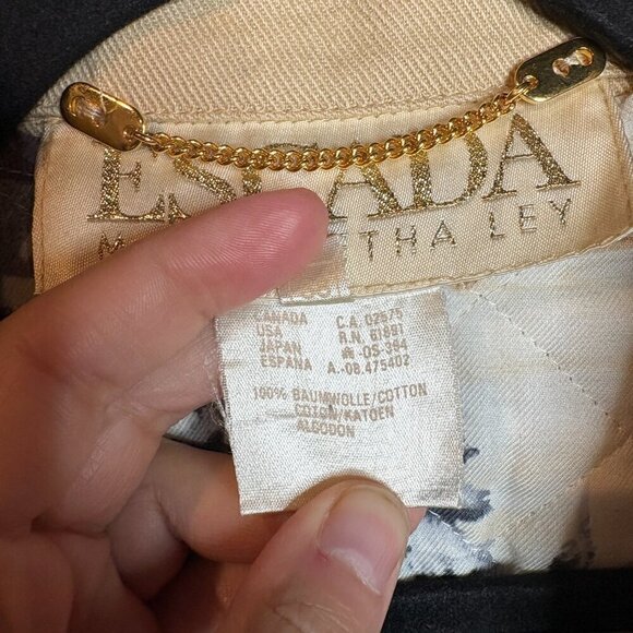 Escada Margaretha Ley tan denim quilted lining jacket - Picture 4 of 7